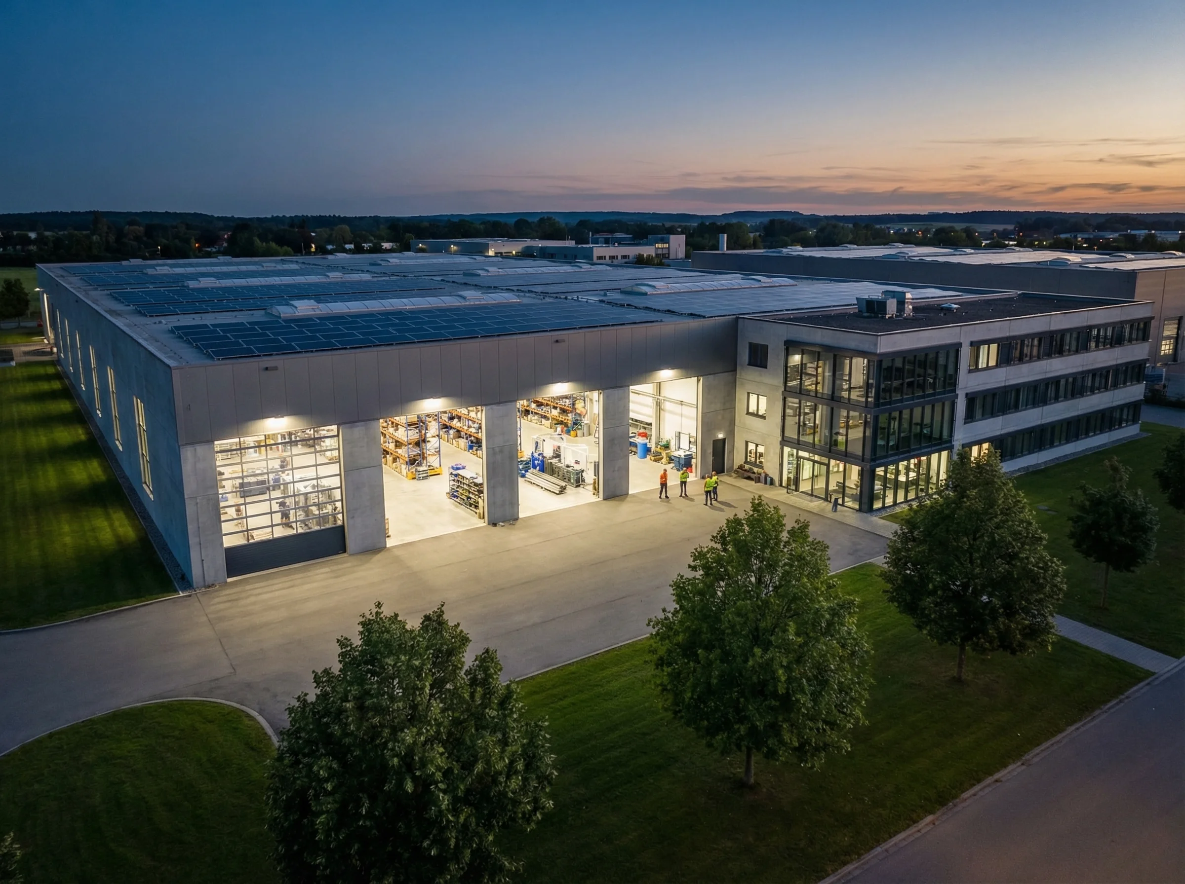 Photovoltaik Industrie – Solaranlage und LED f&uuml;r Produktionshallen