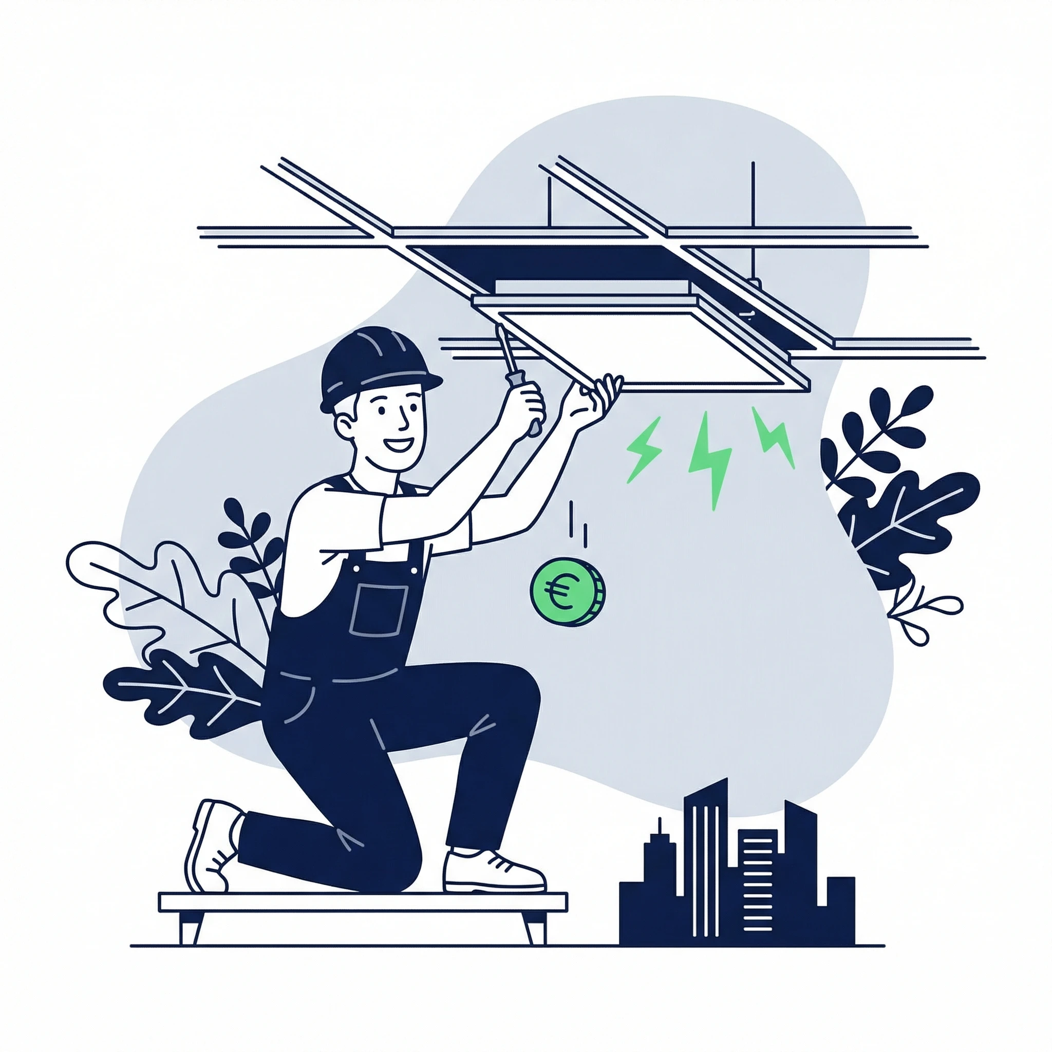 Dachpacht Solaranlage – Pachtertrag finanziert LED-Beleuchtung f&uuml;r Ihren Betrieb